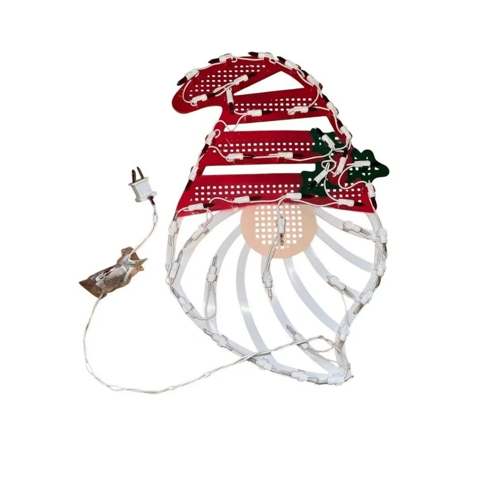 Northlight Lighted Santa Hat &‎ Beard Christmas Window Silhouette Plug-In gnome